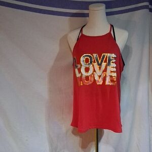 No Boundaries Red Graphic Sleeveless Tank Top